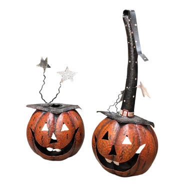 Tin can pumpkins